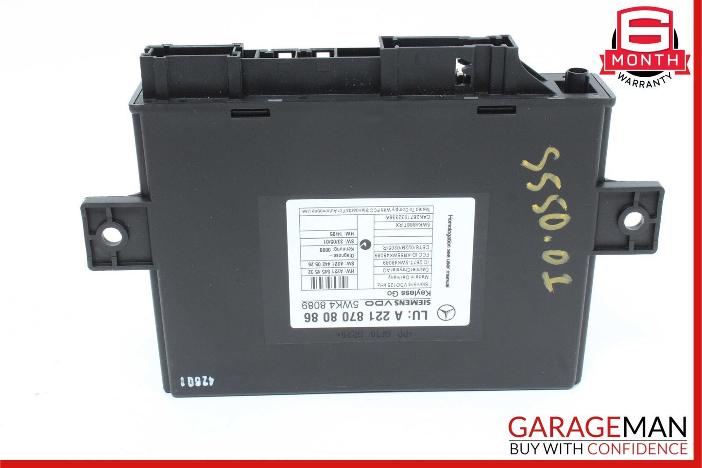 07-10 Mercedes W221 S550 S600 Keyless Go Control Module Unit 2218708086 OEM