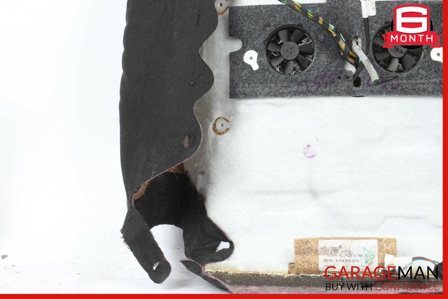 07-14 Mercedes W216 CL550 Front Left Side Top Upper Seat Cushion Black