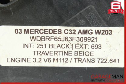 01-07 Mercedes W203 C230 C320 C55 AMG Rear Right Door Lock Latch Actuator OEM