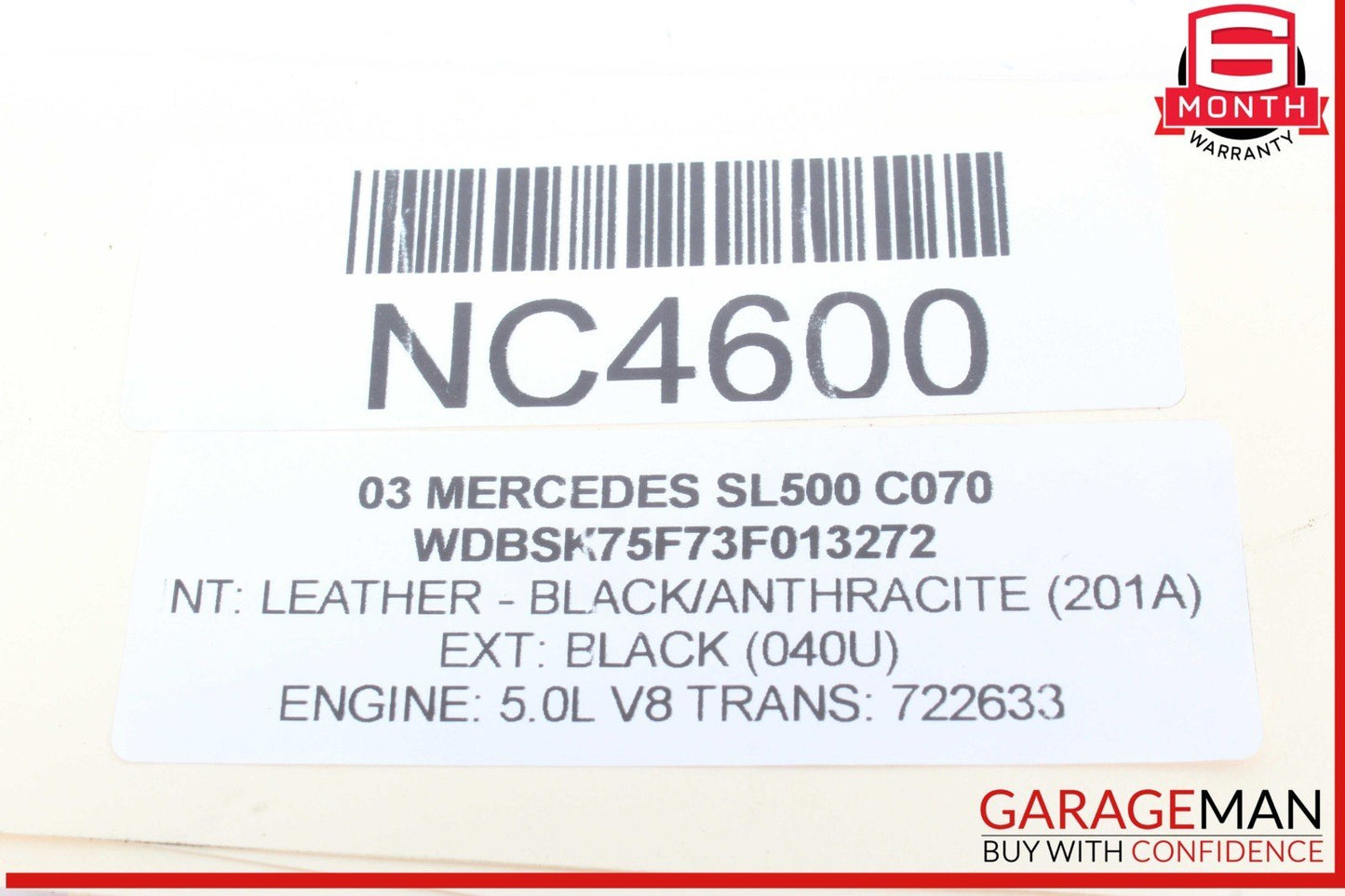 03-12 Mercedes R230 SL500 Convertible Left Main Top Drive Lift Cylinder OEM