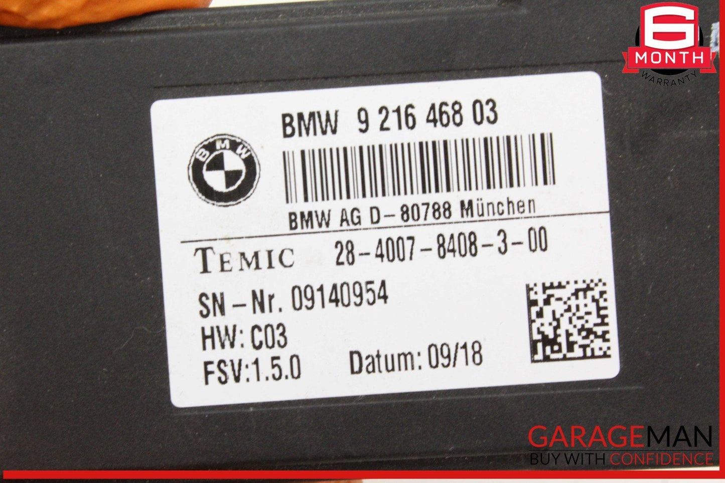 14-18 BMW X5 F15 Front Right Passenger Side Seat Heating Control Module Unit OEM