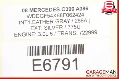 08-14 Mercedes W204 C300 Rear Left & Right Shock Absorber Coil Spring Set OEM