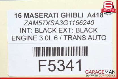 14-17 Maserati Ghibli Center Dash Under Screen Lower Trim Panel Cover Emblem OEM
