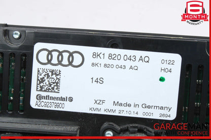 13-17 Audi Q5 A4 A5 Front A/C AC Climate Control Switch Panel Assembly OEM
