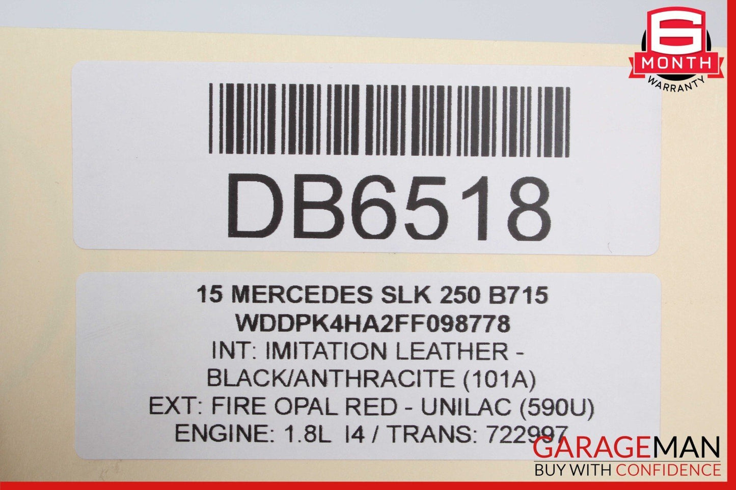12-16 Mercedes R172 SLK250 SLK300 Front Right Side Upper Seat Cushion Cover OEM