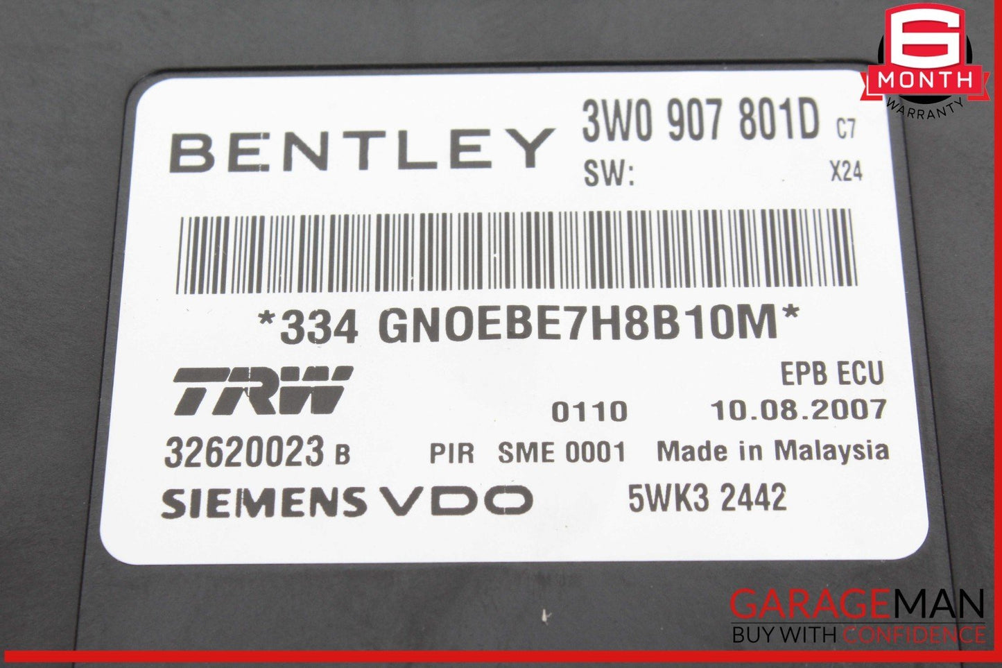 03-14 Bentley Continental GTC Electronic Parking Brake Control Module Unit OEM