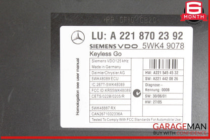 07-10 Mercedes W221 S550 S600 Keyless Go Control Module Unit 2218707392 OEM