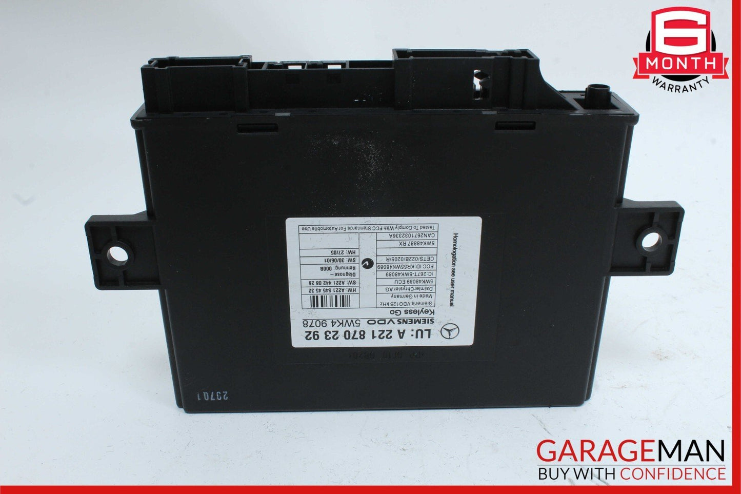 07-13 Mercedes W221 S550 CL550 Keyless Go Control Module Unit 2218702392 OEM