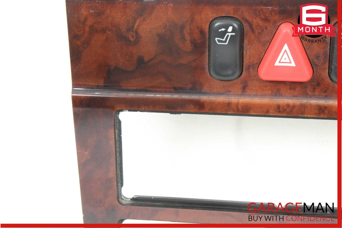 98-02 Mercedes W210 E320 E420 Front Center Console Dash Hazard Switch Trim Wood