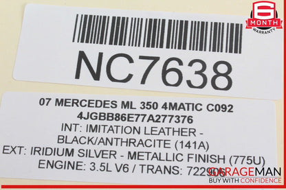 06-13 Mercedes W164 ML350 4MATIC Rear Right Side Door Lock Latch Actuator OEM