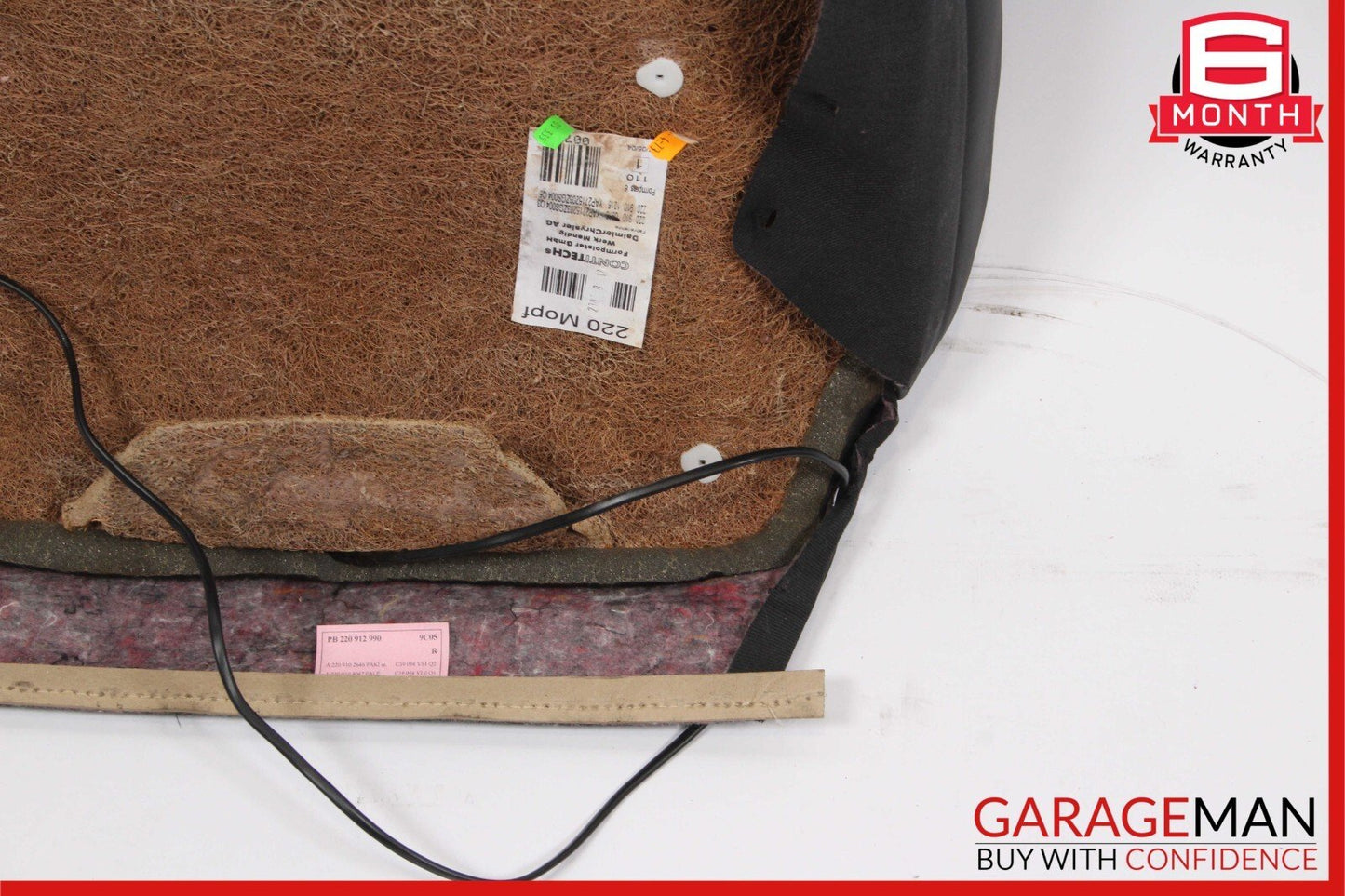 03-06 Mercedes W220 S500 Front Left Top Upper Seat Cushion Black OEM