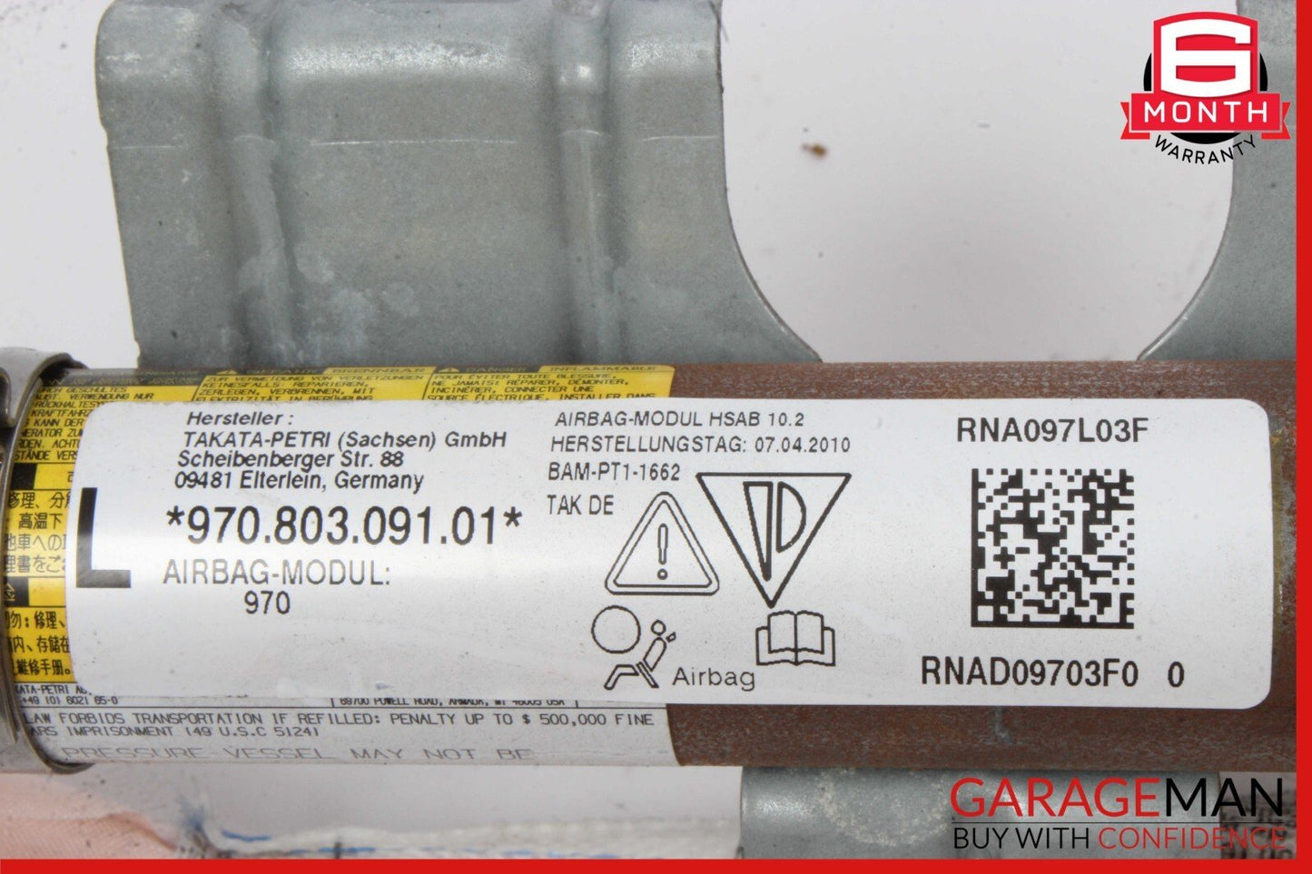 10-16 Porsche Panamera 970 Left Side Roof Curtain Airbag Air Bag 97080309101 OEM