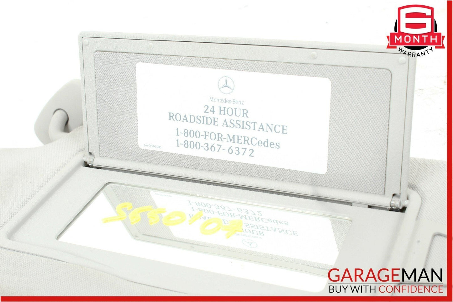 07-13 Mercedes CL600 S550 Front Left Sun Visor Sunvisor Shade Cover Grey Suede