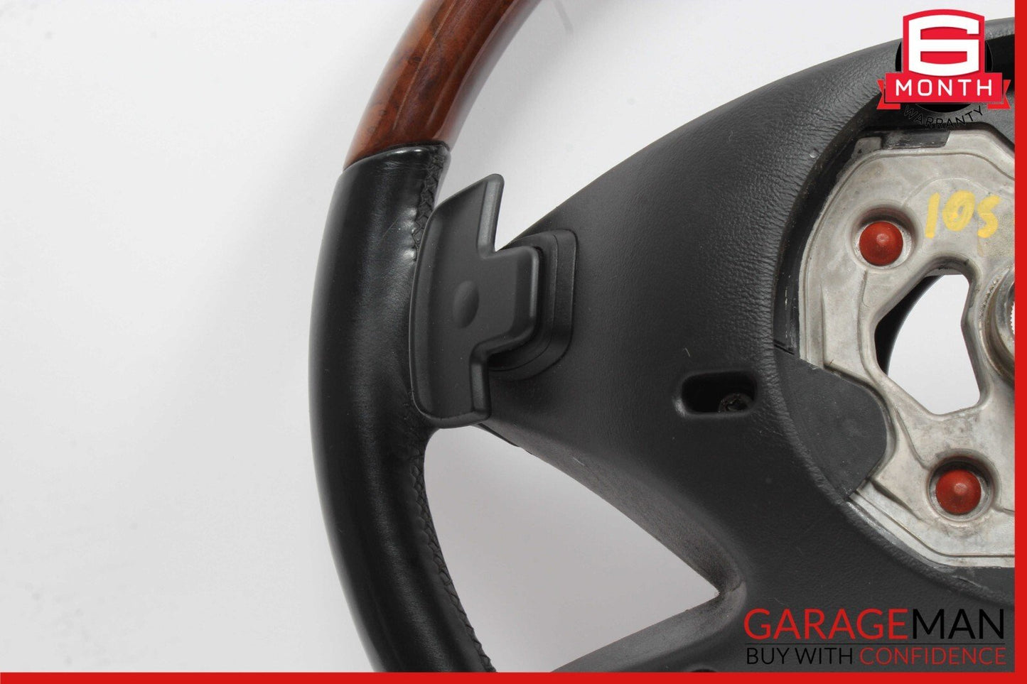 07-10 Mercedes W221 S550 Driver Steering Wheel w/Paddle Shifters Designo Wood