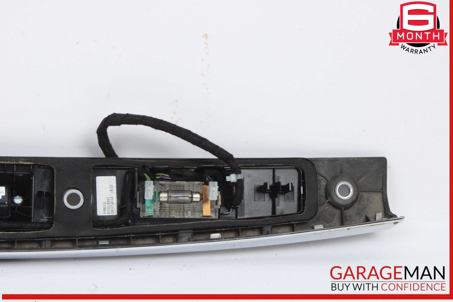 14-17 Maserati Quattroporte S Rear Trunk Lid Moulding Plate w/ Lights & Camera