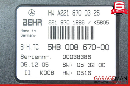07-09 Mercedes W221 S550 S63 AMG AC A/C Air Heater Blower Climate Control Module
