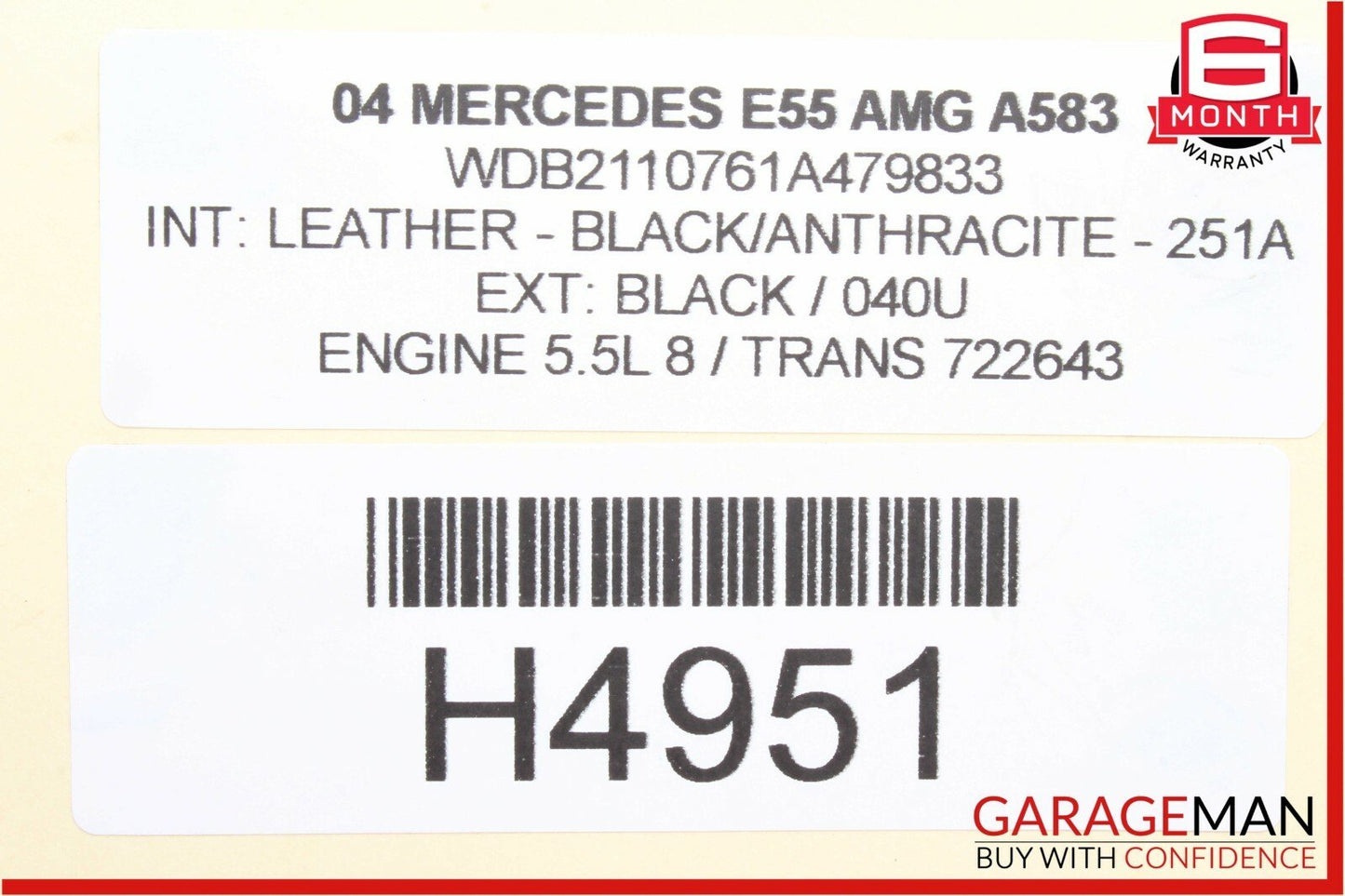 03-11 Mercedes E55 CL55 AMG S63 SL600 Auxiliary AUX Circulation Water Pump OEM