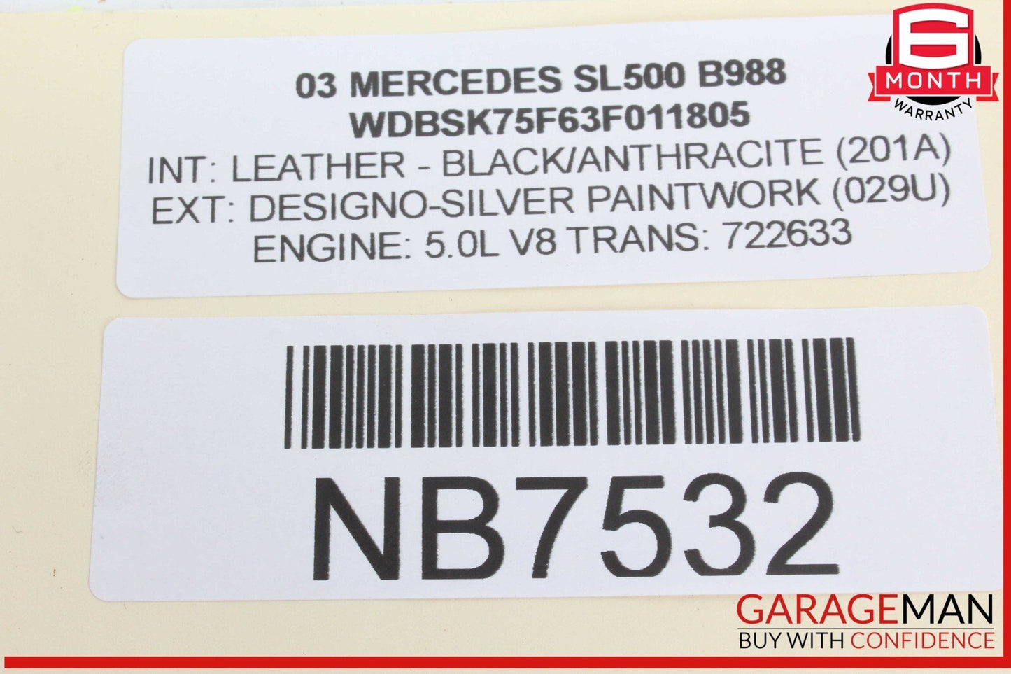 00-13 Mercedes R230 SL500 Seat Belt Seatbelt Tension Sensor 2158600505 OEM