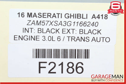 14-17 Maserati Ghibli Floor Gear Shift Shifter Knob Leather Black OEM