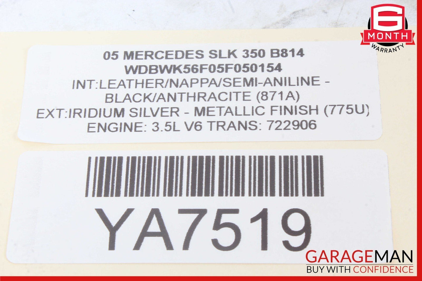 05-11 Mercedes R171 SLK350 Front Right or Left Side Seat Headrest Head Rest OEM