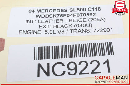 03-12 Mercedes R230 SL500 SL55 SL600 Front Right Side Door Control Module OEM