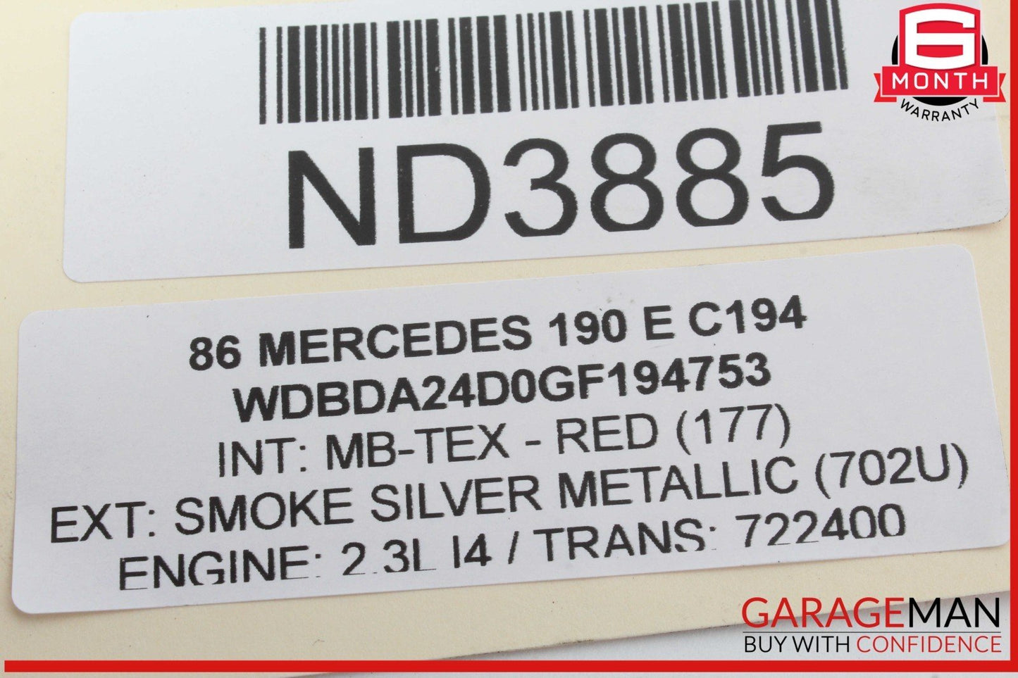 84-93 Mercedes W201 190E Rear Right Passenger Side Door Lock Latch Actuator OEM