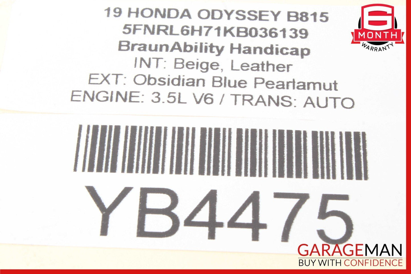 18-22 Honda Odyssey Rear Left Driver Side Upper Control Arm OEM