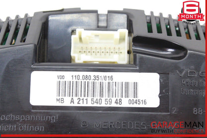 07-09 Mercedes W211 E350 Speedometer Instrument Cluster Gauge 2115405948 OEM