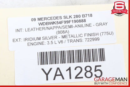 06-11 Mercedes R171 SLK280 SLK300 ECM ECU Engine Ignition Switch Control Set OEM