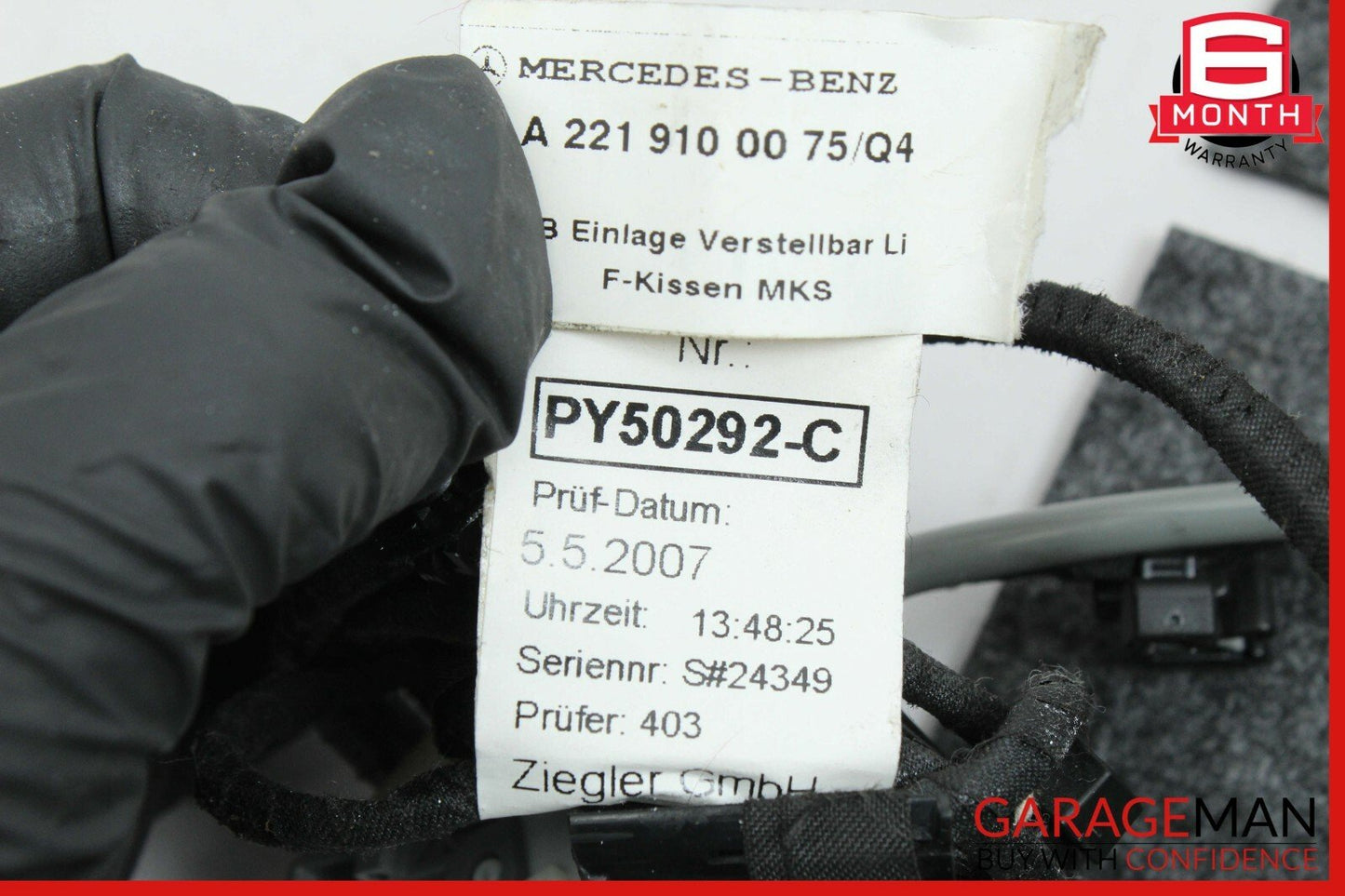 07-13 Mercedes W221 S63 AMG Front Seat Multicontour Dynamic Lumbar Lower OEM
