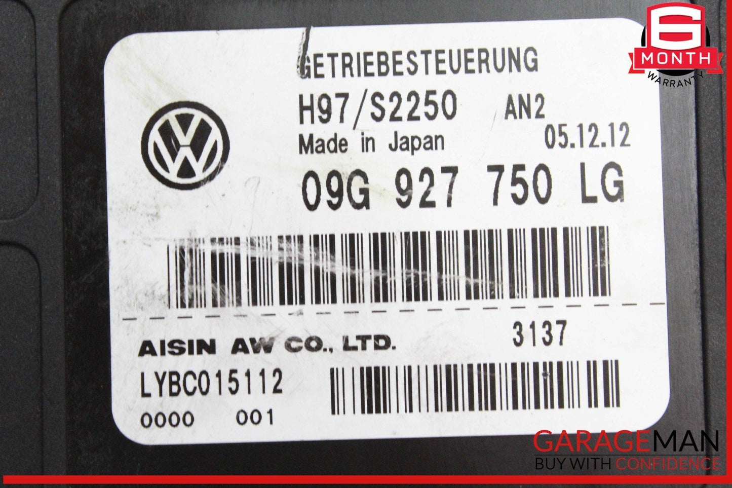 12-14 Volkswagen Beetle Transmission TCU Control Module Unit 09G927750LG OEM