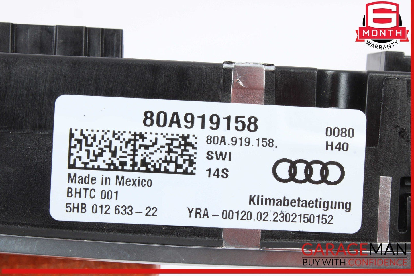 18-25 Audi Q5 Rear Center Console Heater Temperature Climate Control Panel OEM