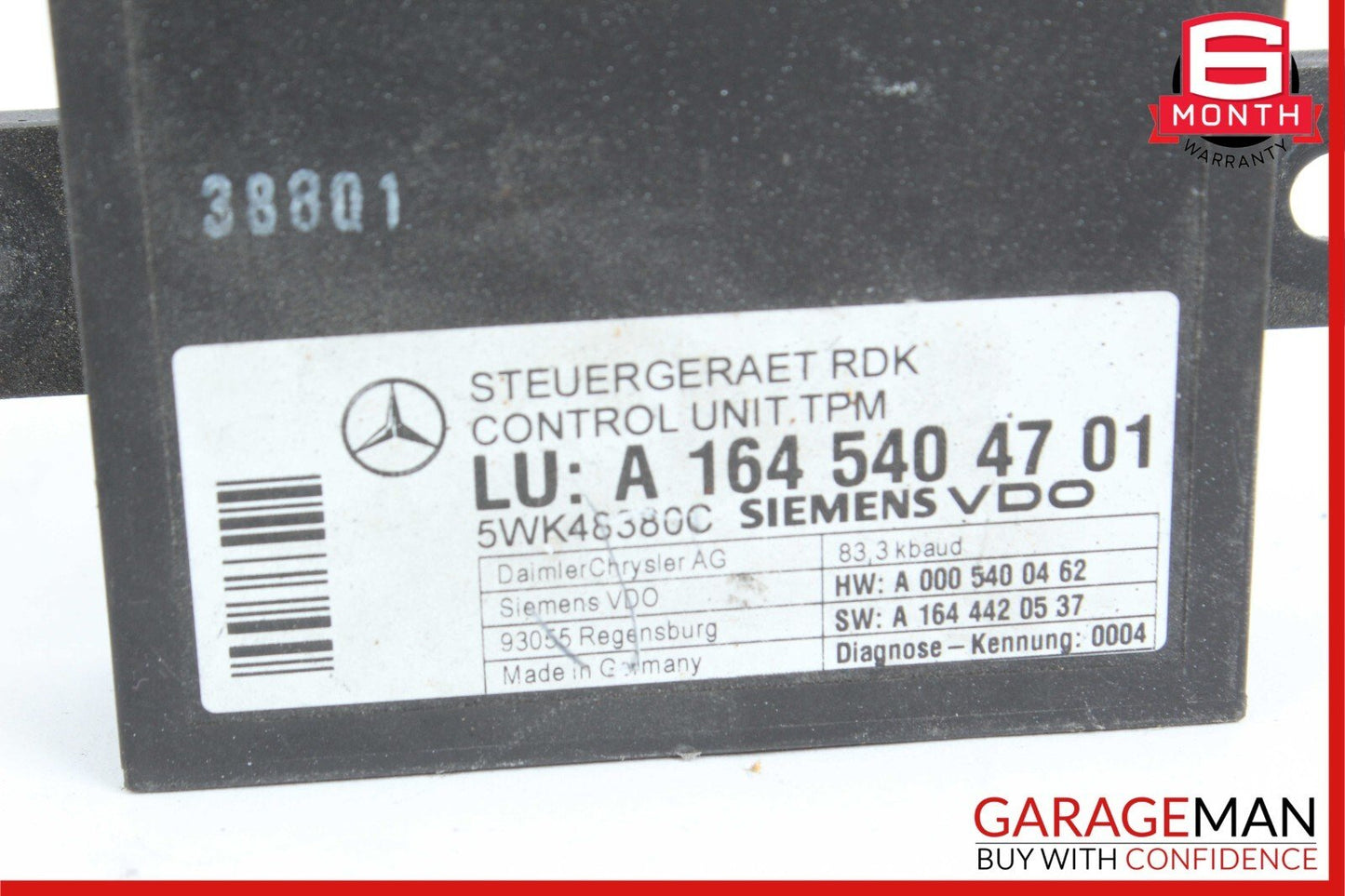 06-12 Mercedes W211 E350 CLS550 SL550 TPMS Tire Pressure Control 1645404701 OEM