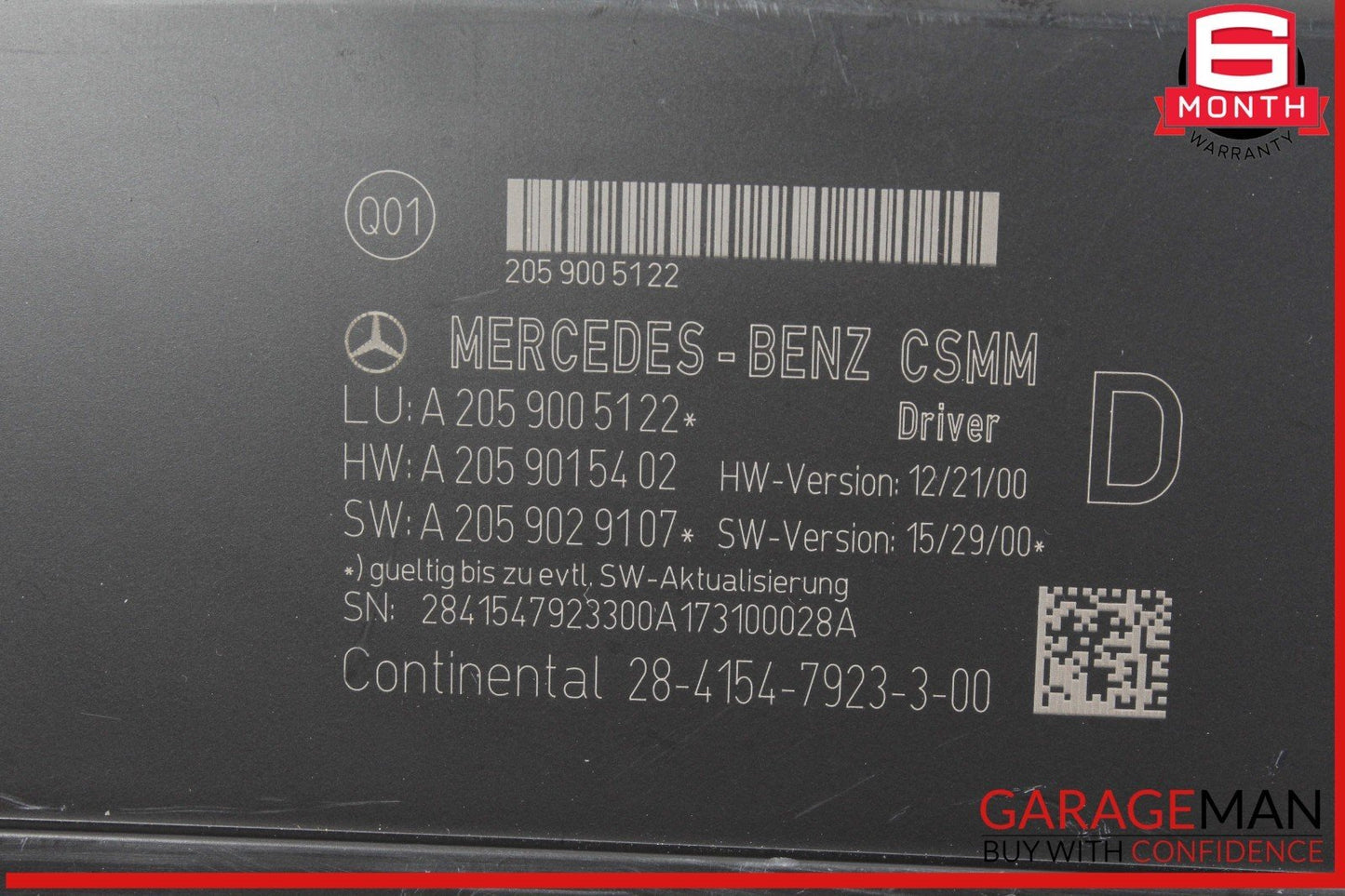 15-20 Mercedes W205 C300 C350e Front Left Driver Side Seat Control Module OEM