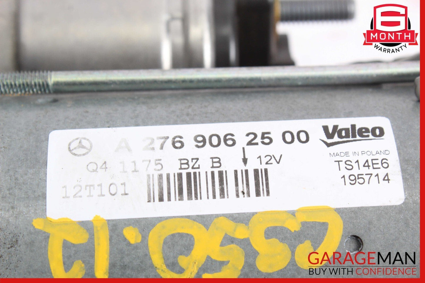 12-16 Mercedes W204 C350 SLK350 GLE350 3.5L V6 Valeo Engine Starter Motor Unit