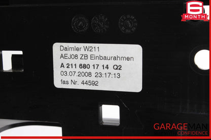 07-09 Mercedes W211 E550 CLS550 E63 AMG Hazard Switch Control Panel Wood OEM