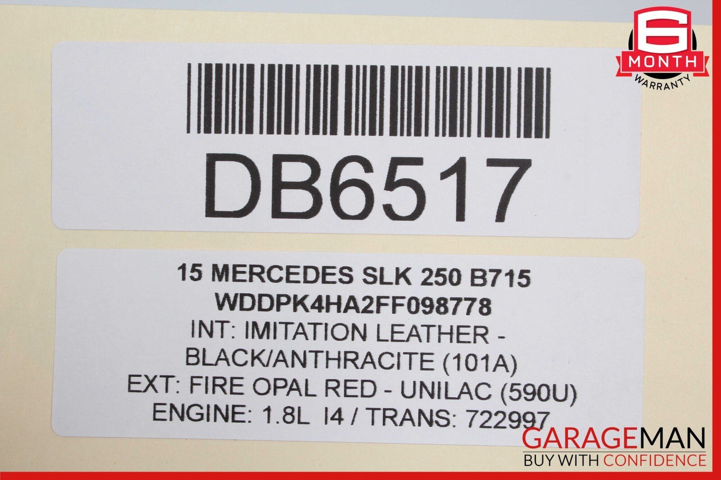 12-16 Mercedes R172 SLK250 Front Right Lower Bottom Seat Cushion Cover OEM