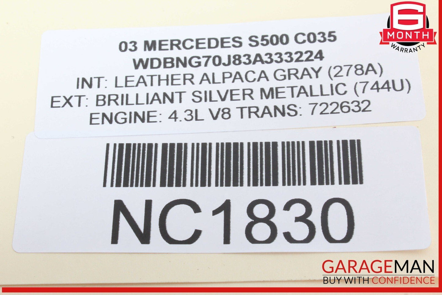 03-06 Mercedes W220 S500 Engine Control Unit Module ECM ECU 1131533079 OEM