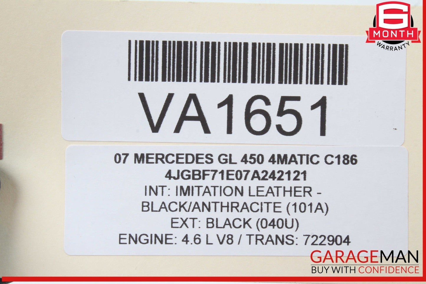 07-19 Mercedes X164 GL450 4MATIC GL350 Rear 3rd Third Row Seat Motor OEM
