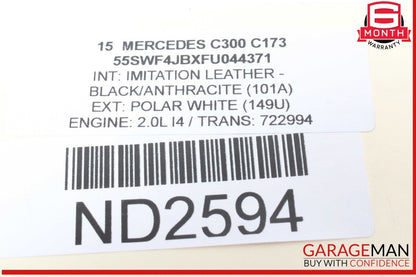 15-20 Mercedes W205 C300 SLC300 Coolant Reservoir Overflow Expansion Tank OEM