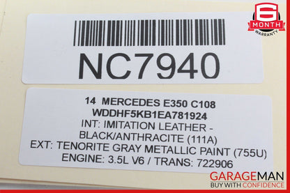 08-16 Mercedes W212 E350 GLK350 Front Right Side Window Regulator Motor OEM