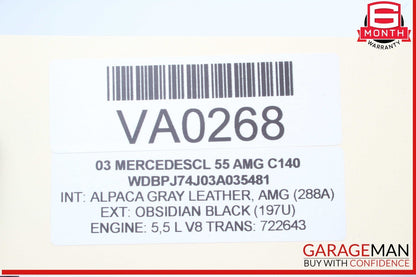 00-06 Mercedes W215 CL55 AMG S500 Front Right Side Exterior Door Handle Black