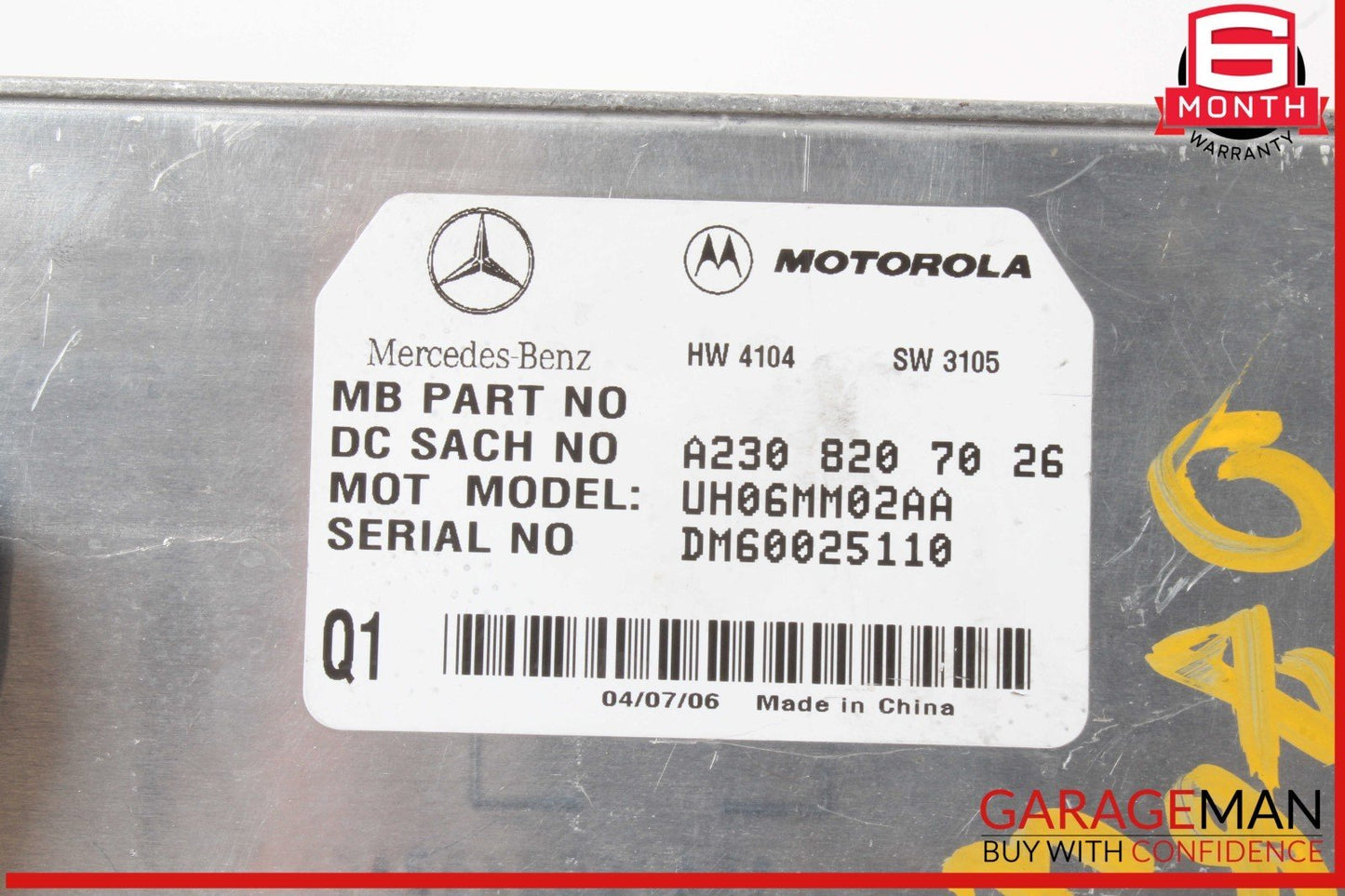 06-12 Mercedes X164 GL450 4MATIC Communication Control Module 2308207026 OEM