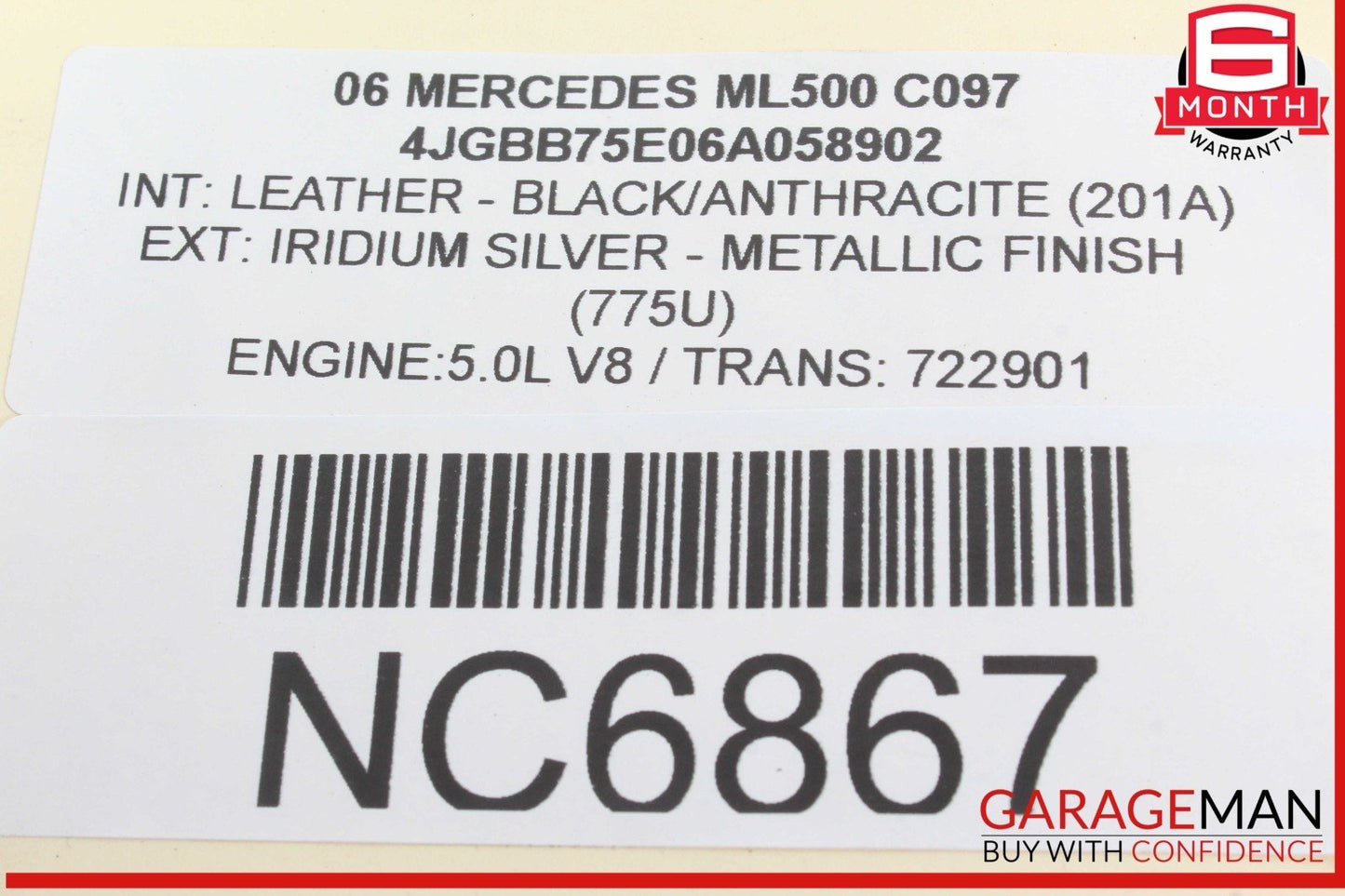 06-13 Mercedes W164 ML500 GL550 Rear Trunk Lid Liftgate Tail Gate Handle OEM