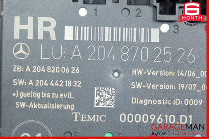 08-14 Mercedes W204 C280 C350 Rear Right Side Door Control Module 2048702526 OEM