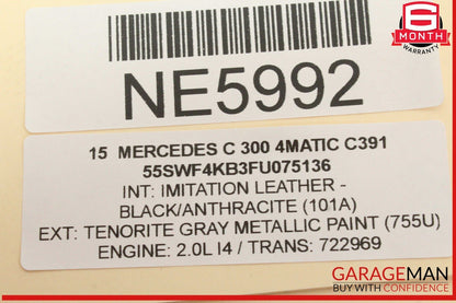 15-20 Mercedes W205 C300 4MATIC Front Left or Right Side Bumper Absorber Bracket