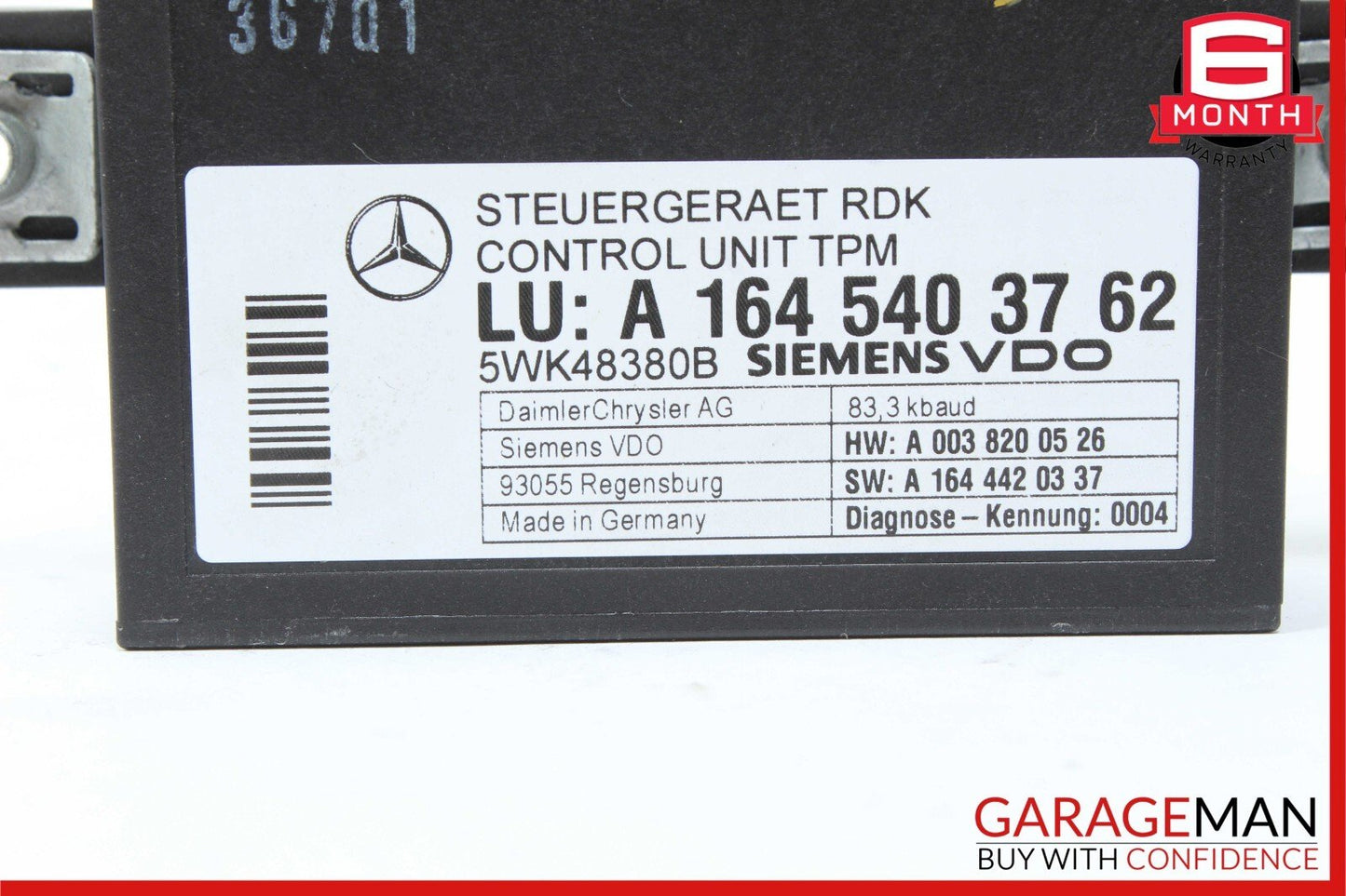 06-13 Mercedes W211 E350 CL550 R350 TPMS Tire Pressure Control 1645404701 OEM