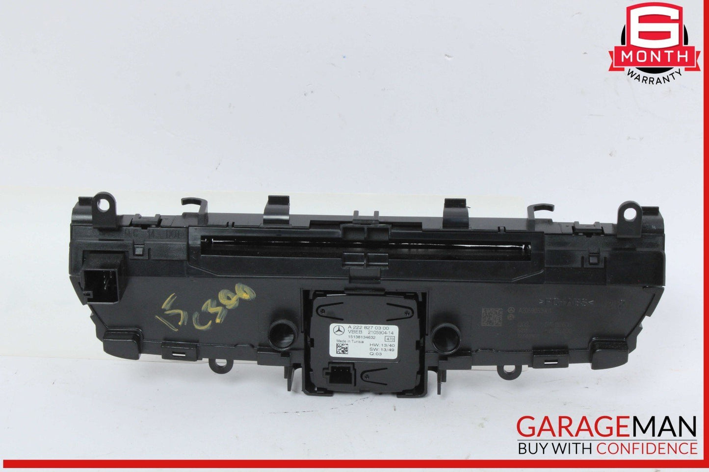 15-18 Mercedes W205 C300 Center Dashboard Hazard Control Switch w/ Clock Assy