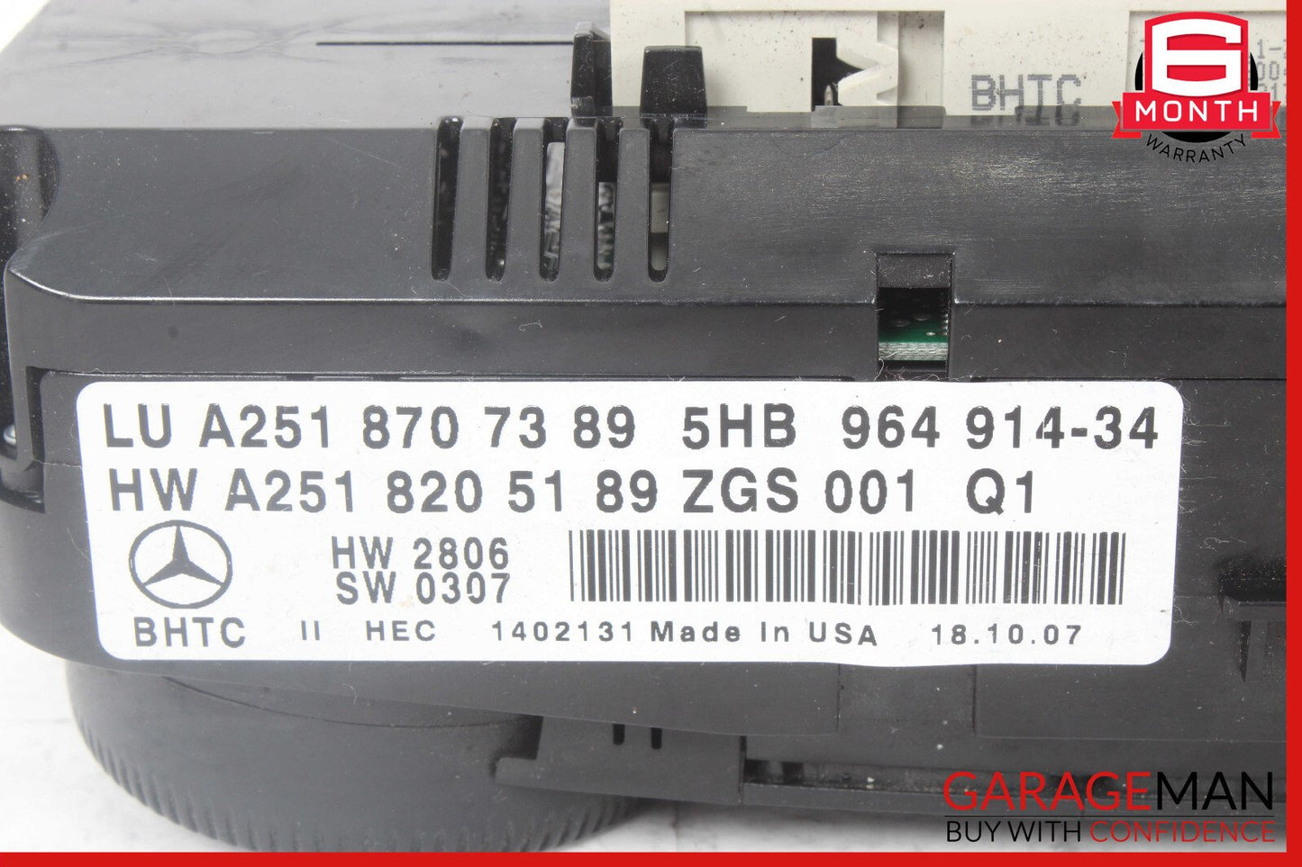 07-12 Mercedes X164 GL450 4Matic A/C AC Heater Climate Control Switch Trim OEM