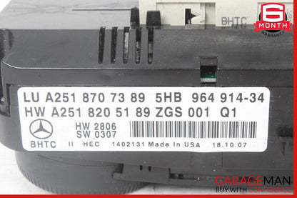 07-12 Mercedes X164 GL450 4Matic A/C AC Heater Climate Control Switch Trim OEM